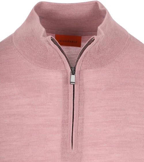 Suitable Merino Half Zip Trui Roze Product / Detail