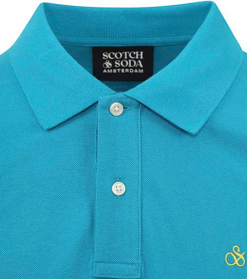 Scotch and Soda Pique Poloshirt Turquoise Product / Detail