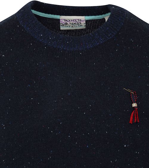 Scotch and Soda Pullover Mix Wolle Gesprenkelt Dunkelblau Product / Detail
