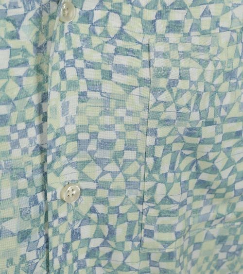 Scotch and Soda Shortsleeve Shirt Print Light Green Product / Detail
