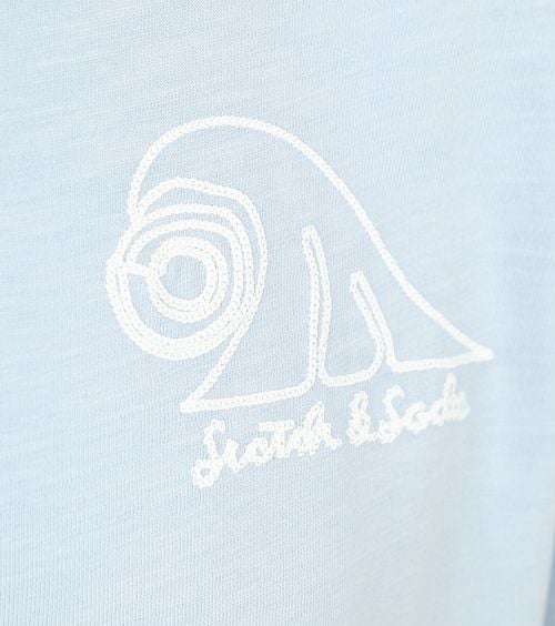 Scotch And Soda Slub Embroidery T-shirt Blue Product / Detail