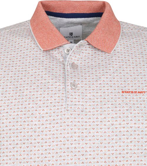 State Of Art Polo Print Grijs Rood Product / Detail