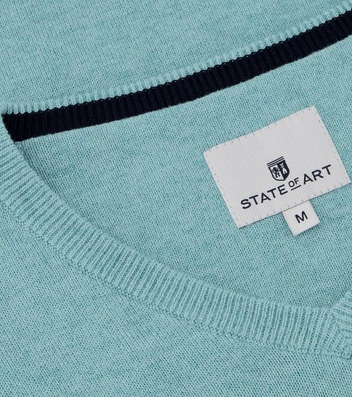 State Of Art Pullover mit V-Ausschnitt Himmelblau Product / Detail