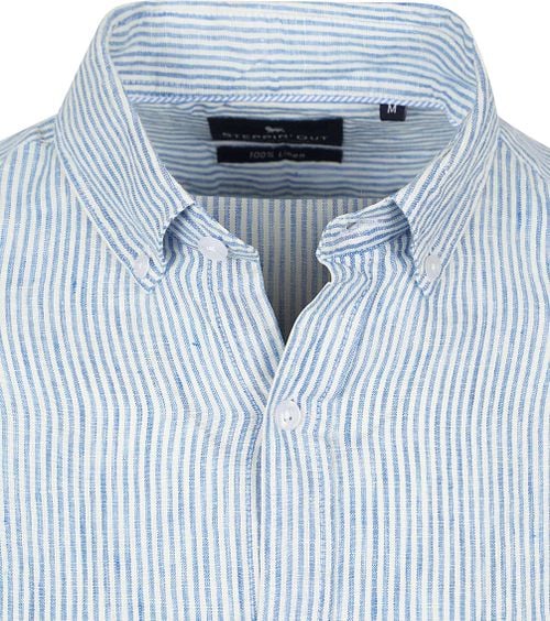 Steppin' Out Hemd Leinen Streifen Hellblau Product / Detail