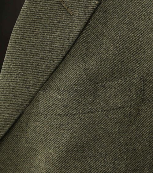 Suitable Coat Wool Twill Dark Green Product / Detail