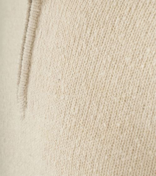 Suitable Half Zip Pullover Boiled Wool Ecru Product / Detail