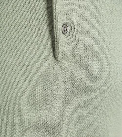 Suitable Heavy Knitted Polo Raw Hellgrün Product / Detail