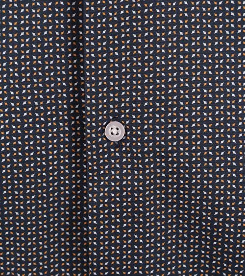 Suitable Short Sleeve Hemd Print Navy Product / Detail
