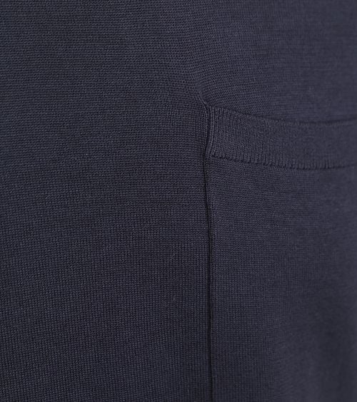 Suitable Knitted T-shirt Pocket Compact Navy Product / Detail