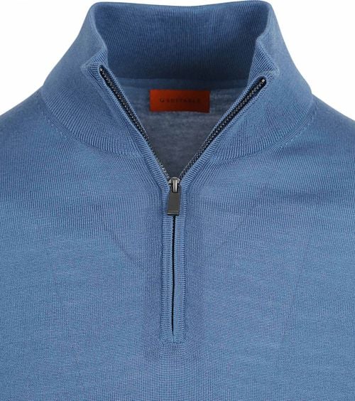 Suitable Merino Half Zip Trui Ink Blauw Product / Detail