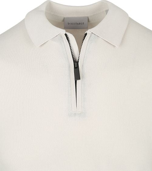 Suitable Knitted Half Zip Polo Beige Product / Detail