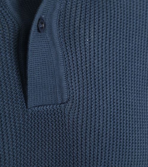Suitable Respect Polo Structure Knit Blauw Product / Detail