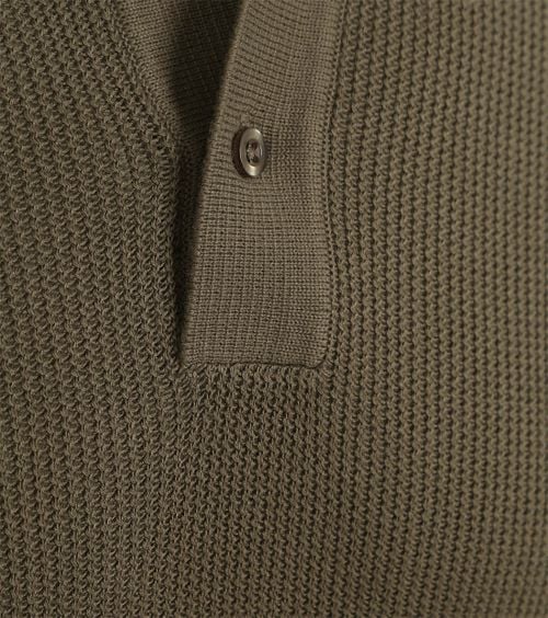 Suitable Respect Polo Structure Knit Olijfgroen Product / Detail