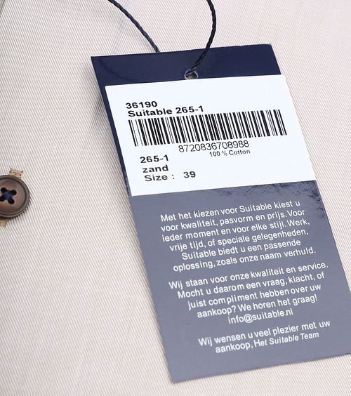Suitable Shirt Twill Beige Verpakking