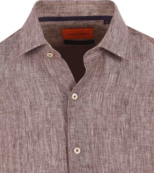 Suitable Shirt Linen Taupe Product / Detail