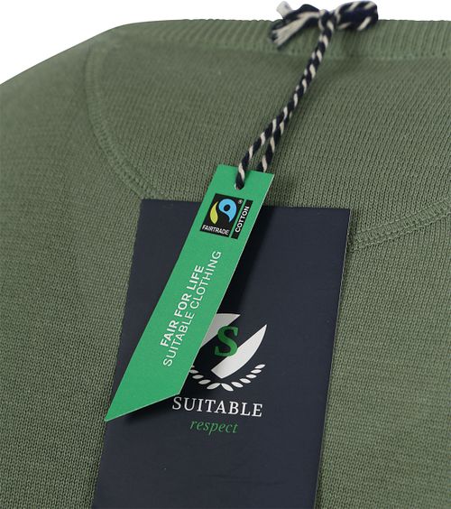 Suitable Respect Cotton Vinir Pullover Mid Green Product / Detail