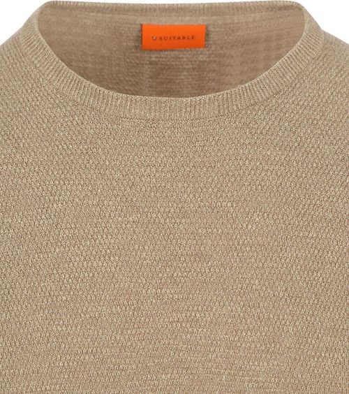 Suitable Pullover Structure Slub Beige Product / Detail