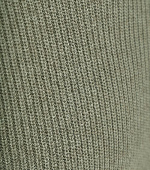 Suitable Half Zip Pullover Wool Blend Green Model / Voorkant