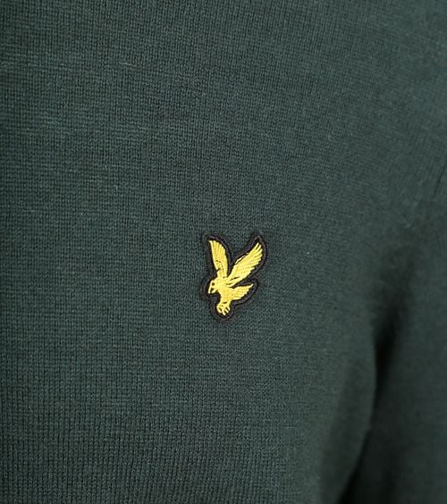 Lyle & Scott Half Zip Pull Laine Merinos Vert Foncé Product / Detail