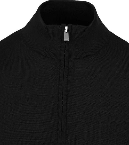 Suitable Merino Half Zip Trui Zwart Product / Detail