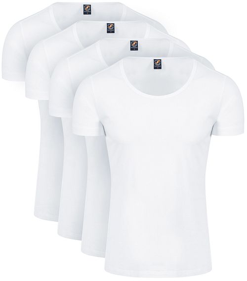 Suitable Otaru T-shirt Wide Round Neck White 4-Pack Product