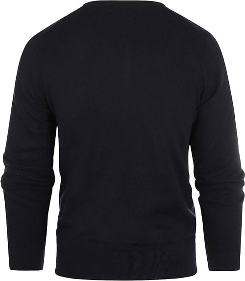 Steppin' Out Pullover Cotton Cashmere V-Neck Navy Product / Achterkant