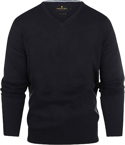 Steppin' Out Pullover Cotton Cashmere V-Neck Navy Product