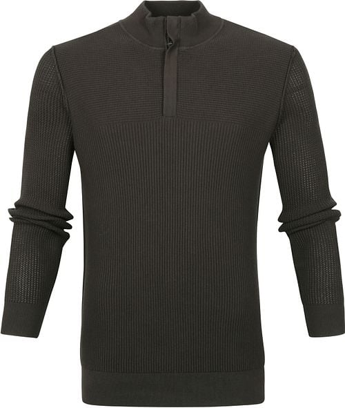 Suitable George Pullover Half Zip Donkergroen Product