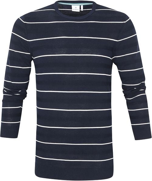 Blue Industry Pullover Stripe Donkerblauw Product
