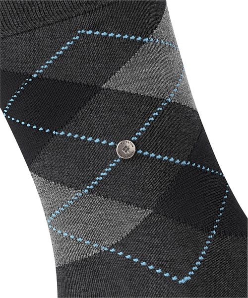 Burlington Manchester Socks Checkered Anthracite 3095 Product / Detail