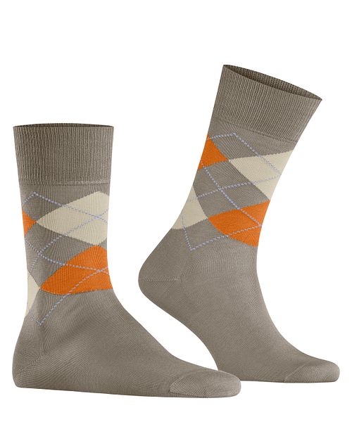 Burlington Manchester Socks Checkered Grey 4180 Product
