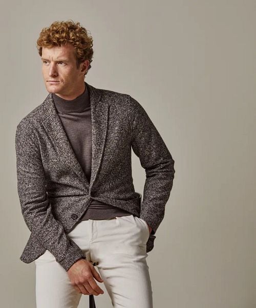 Profuomo Blazer Braun Melange Model / Voorkant