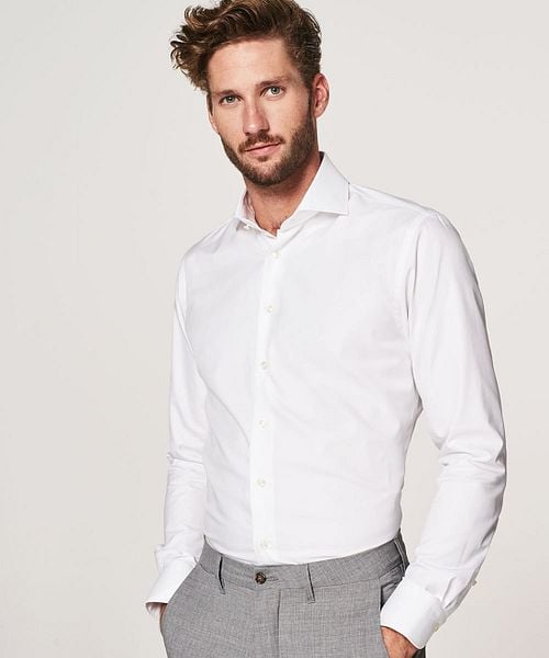 Profuomo Hadleighs Royal Twill Shirt No6 White Model / Voorkant