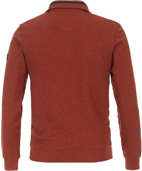 Casa Moda Halfzip Sweater Structure Red Product / Achterkant