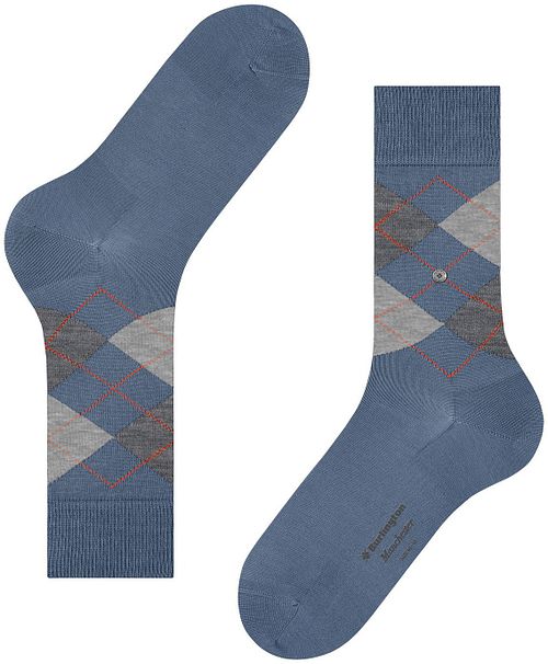 Burlington Chaussettes Manchester Carreaux Bleu 6274 Product