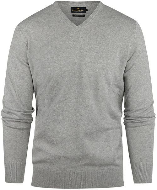 Steppin' Out Pullover Cotton Cashmere V-Ausschnitt Melange Grau Product