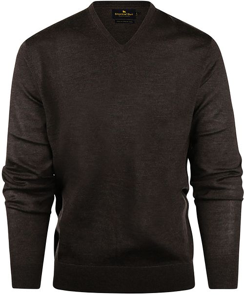Steppin' Out Pullover V-Neck Merino Wool Brown Product