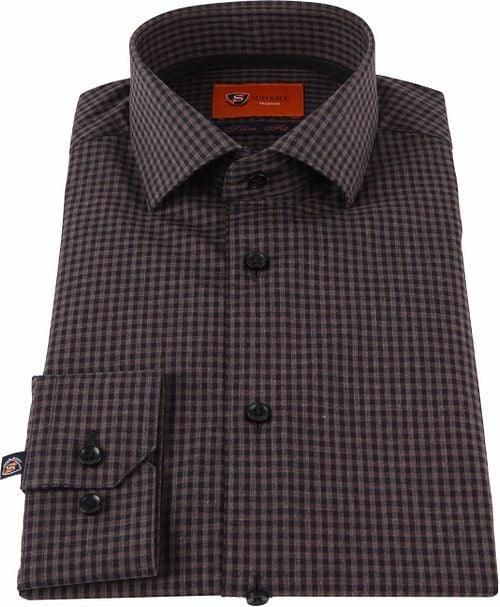 Suitable Shirt Vichy Checks Brown Product / Detail