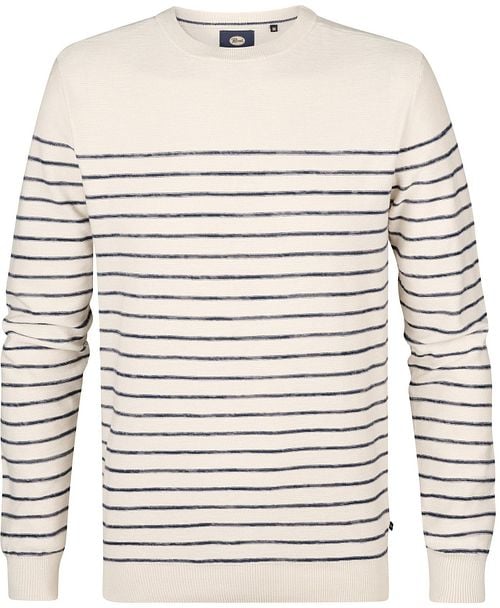 Petrol Sweater Palm Stripe Ecru Product