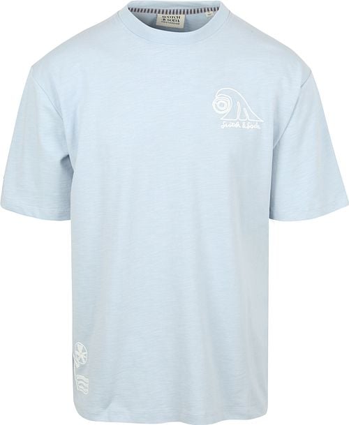 Scotch And Soda Slub Embroidery T-shirt Blue Product