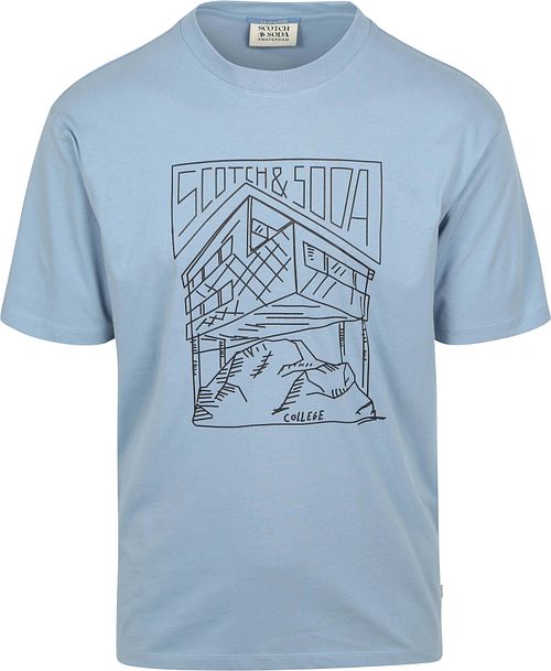 Scotch And Soda T-shirt Impression Bleu Product