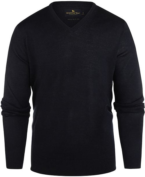 Steppin' Out Trui V-hals Merinowol Navy Product