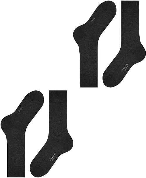 Falke Happy Socks 2 Pair Dark Grey Melange Product