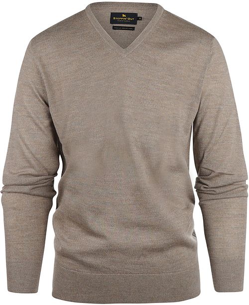 Steppin' Out Pullover V-Neck Merino Wool Taupe Product