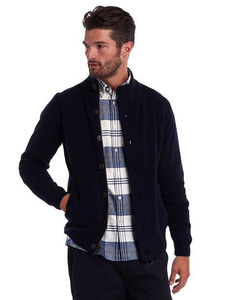 Barbour Cardigan Patch Navy Model / Voorkant