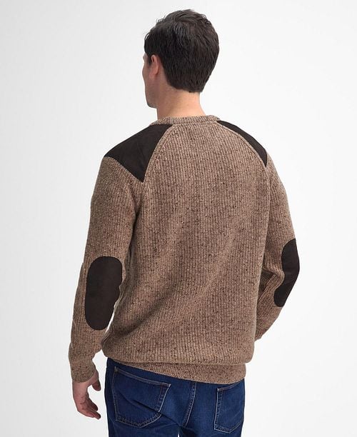 Barbour Pullover Raisthorpe Lambswool Beige Model / Achterkant