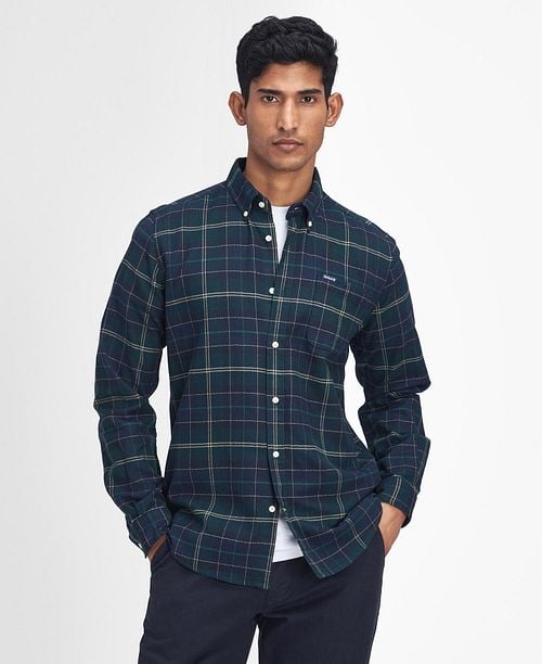 Barbour Kyeloch Shirt Checkered Dark Green Model / Voorkant