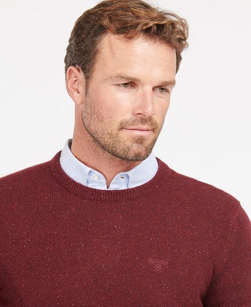 Barbour Tisbury Pullover Wool Bordeaux Model / Voorkant