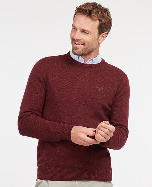 Barbour Tisbury Pullover Wool Bordeaux Model / Voorkant