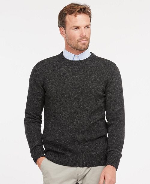 Barbour Trui Lamswol Zwart Model / Voorkant